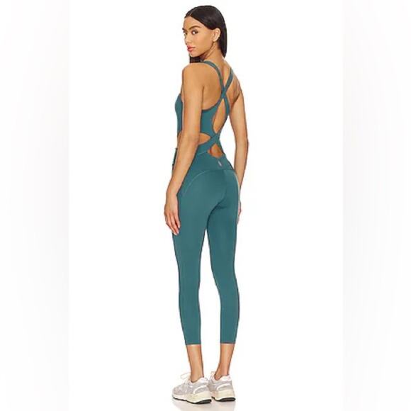 NWT Free People FP Movement Back It Up Jumpsuit dark green size x-small - Picture 3 of 11